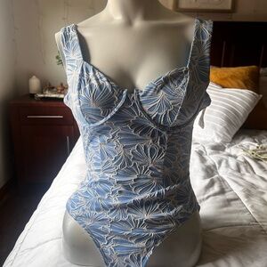 Baltic Born Blue and White Stylish One Piece Swimsuit